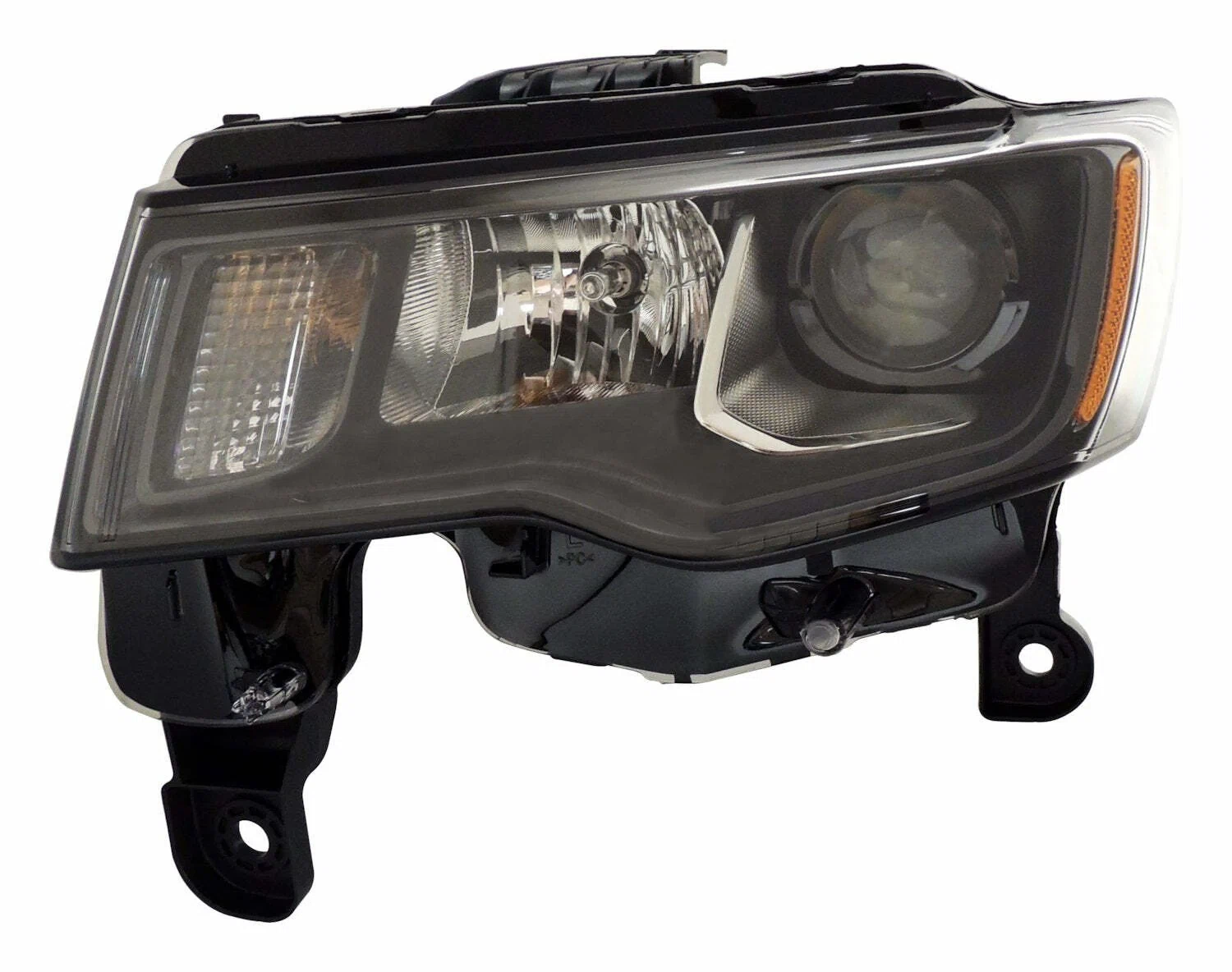 Crown Left Headlight Assembly for 2016+ Jeep WK Grand Cherokee w_ Halogen Bulbs - 68266647AD
